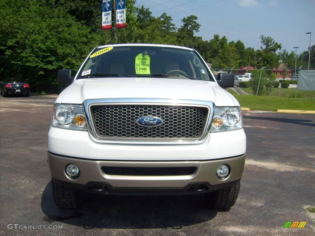 2006 F150 Lariat SuperCrew 4x4 - Oxford White / Tan photo #8