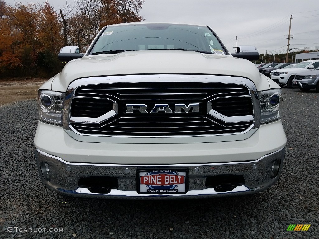 2018 1500 Laramie Longhorn Crew Cab 4x4 - Pearl White / Canyon Brown/Light Frost Beige photo #2