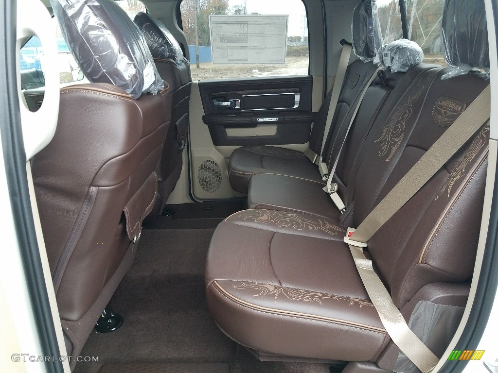 2018 1500 Laramie Longhorn Crew Cab 4x4 - Pearl White / Canyon Brown/Light Frost Beige photo #6