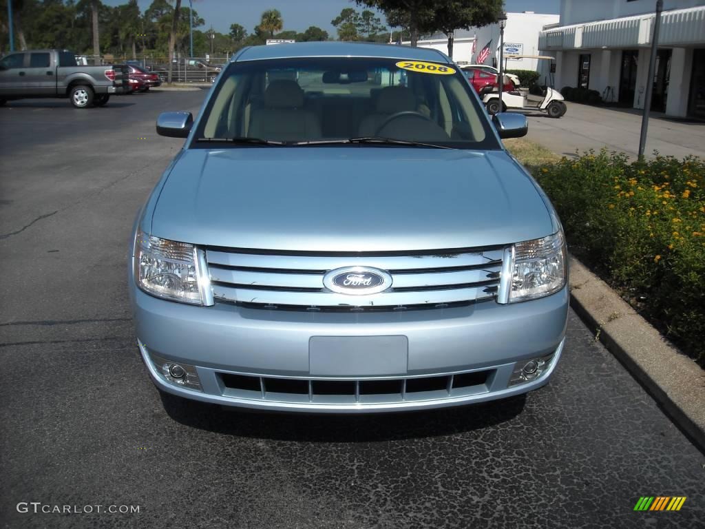 2008 Taurus Limited - Light Ice Blue Metallic / Camel photo #10
