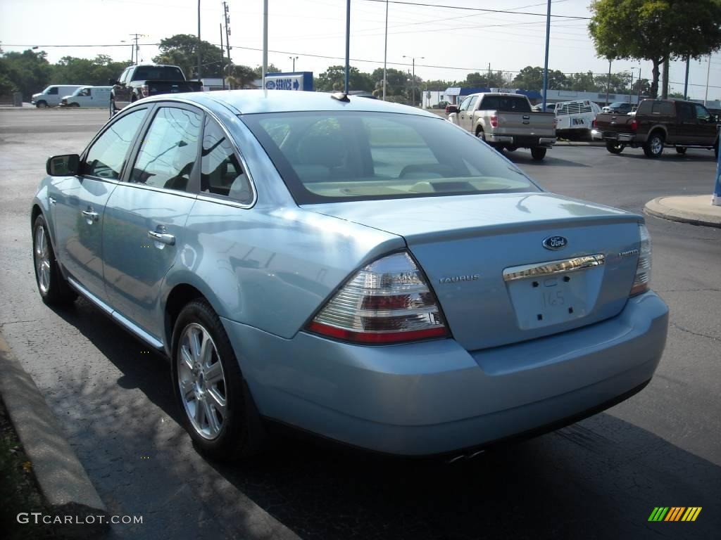 2008 Taurus Limited - Light Ice Blue Metallic / Camel photo #11