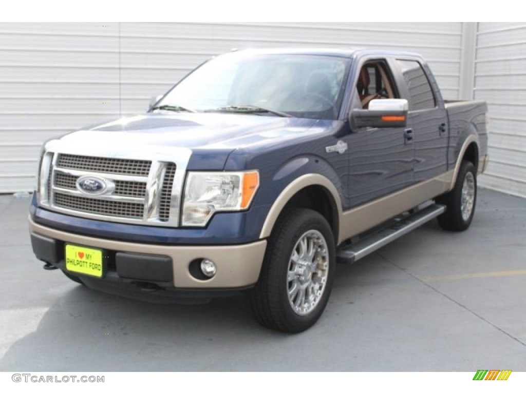 2012 F150 King Ranch SuperCrew 4x4 - Dark Blue Pearl Metallic / King Ranch Chaparral Leather photo #3