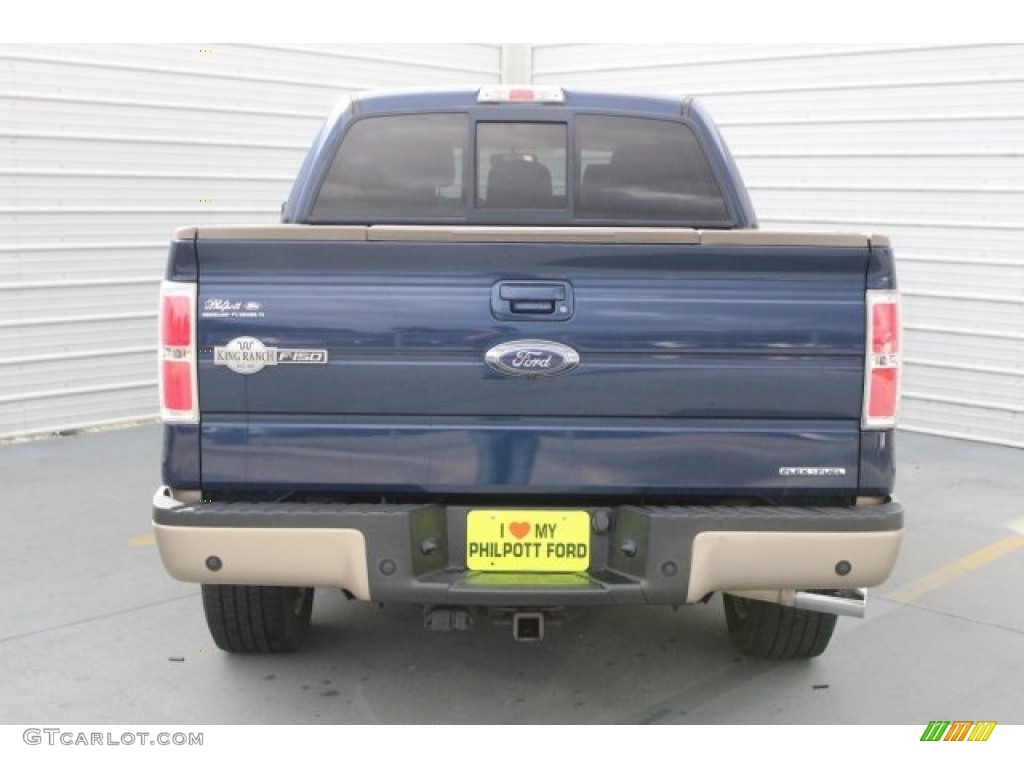 2012 F150 King Ranch SuperCrew 4x4 - Dark Blue Pearl Metallic / King Ranch Chaparral Leather photo #11