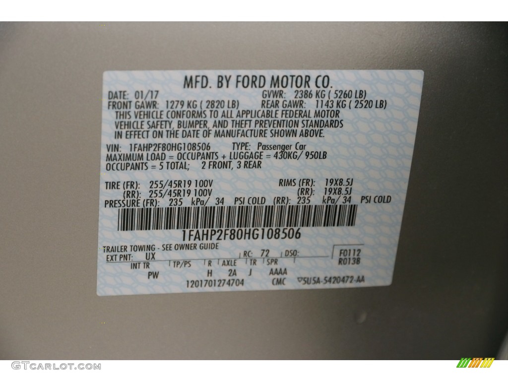 2017 Taurus Color Code UX for Ingot Silver Photo #123771982
