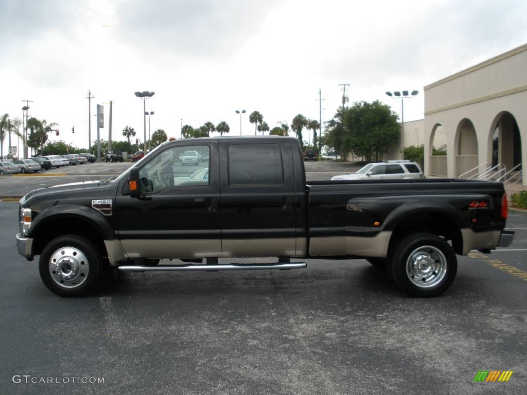 2008 F450 Super Duty Lariat Crew Cab 4x4 Dually - Black / Tan photo #2