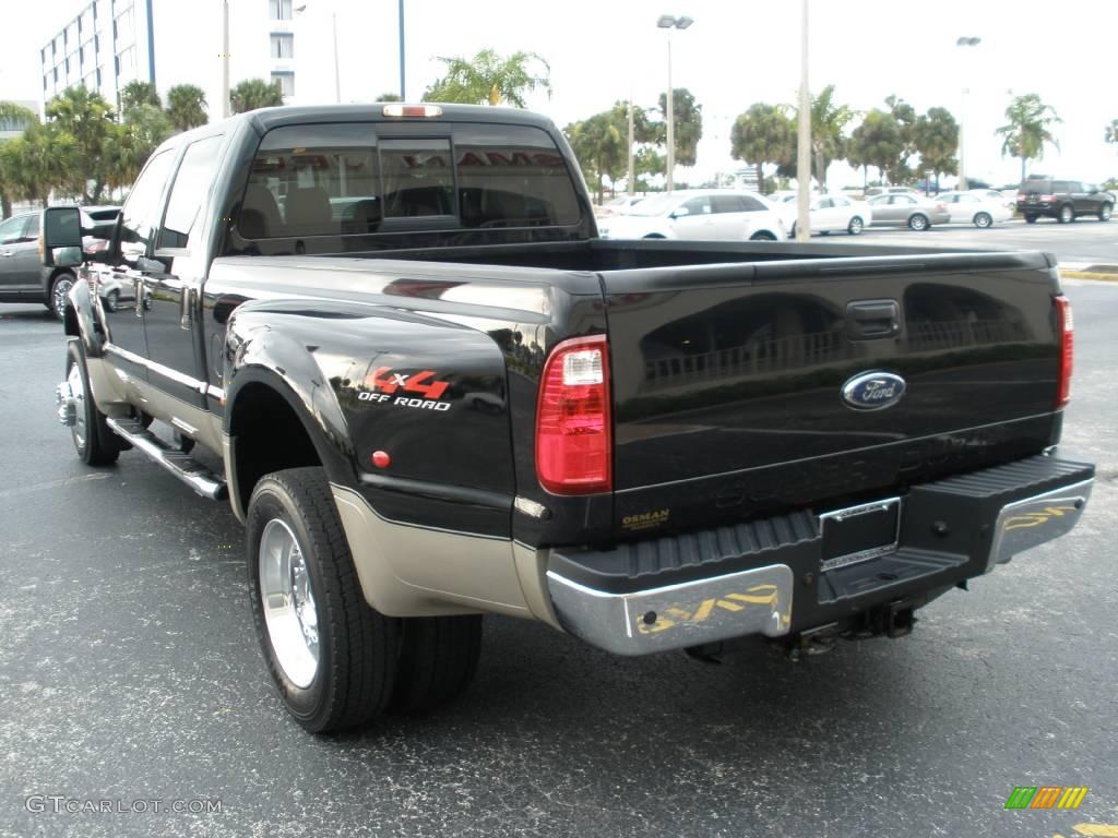 2008 F450 Super Duty Lariat Crew Cab 4x4 Dually - Black / Tan photo #3