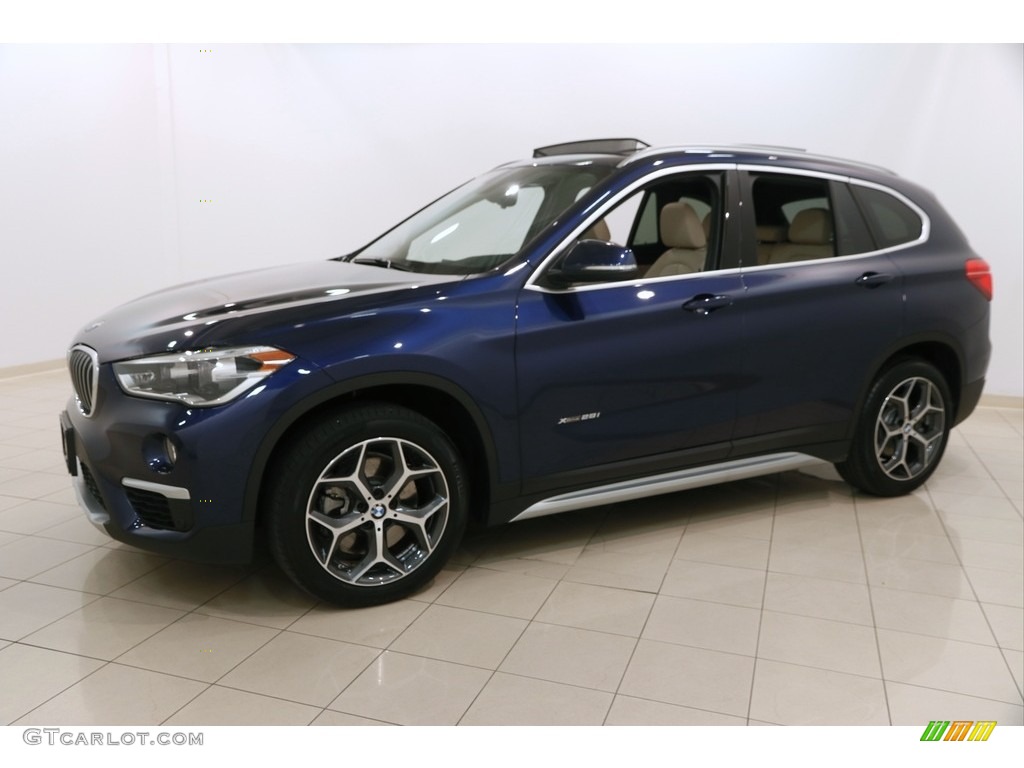 2017 X1 xDrive28i - Mediterranean Blue Metallic / Canberra Beige photo #3