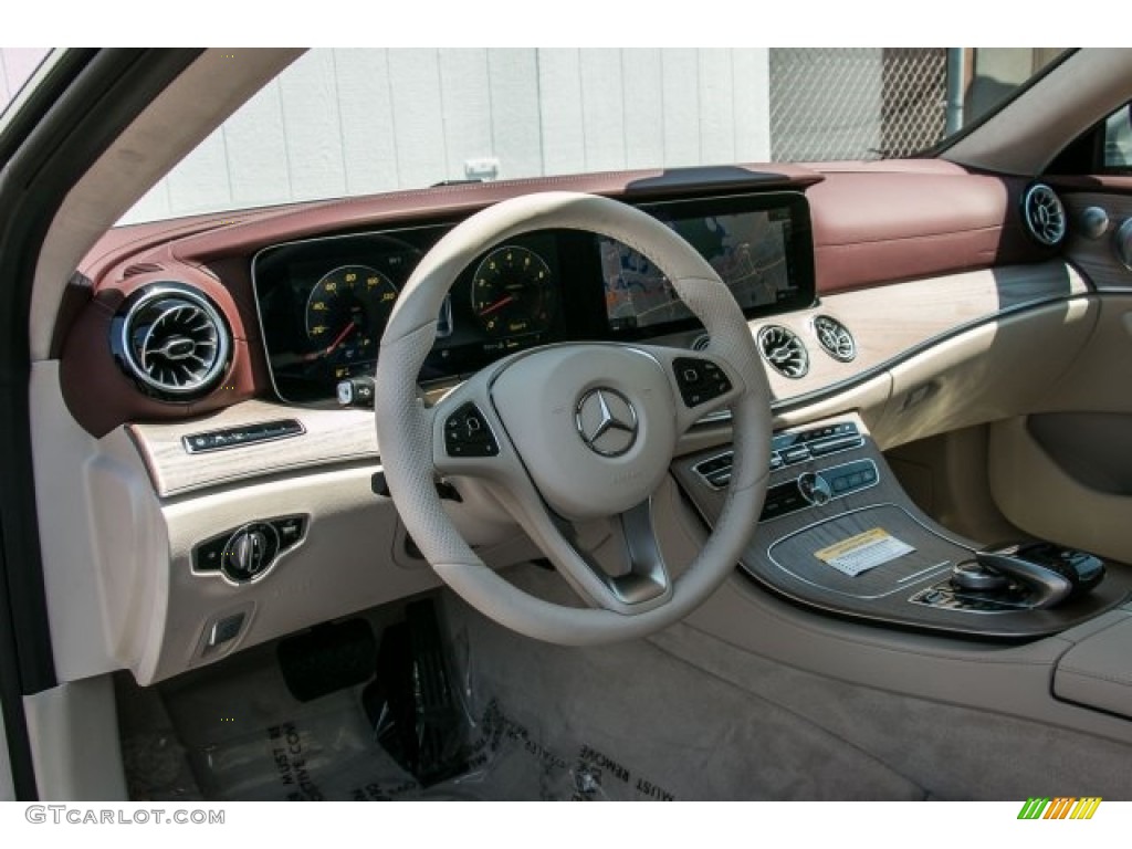 2018 Mercedes-Benz E 400 4Matic Coupe designo Macchiato Beige/Titian Red Dashboard Photo #123776941