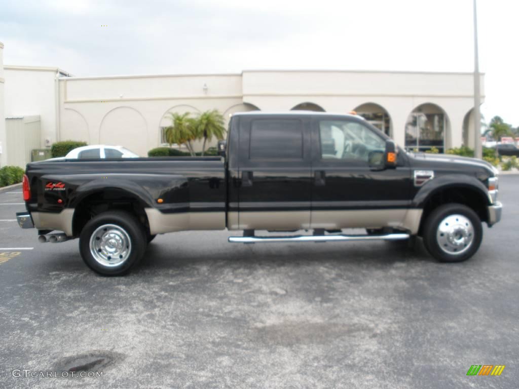 2008 F450 Super Duty Lariat Crew Cab 4x4 Dually - Black / Tan photo #6