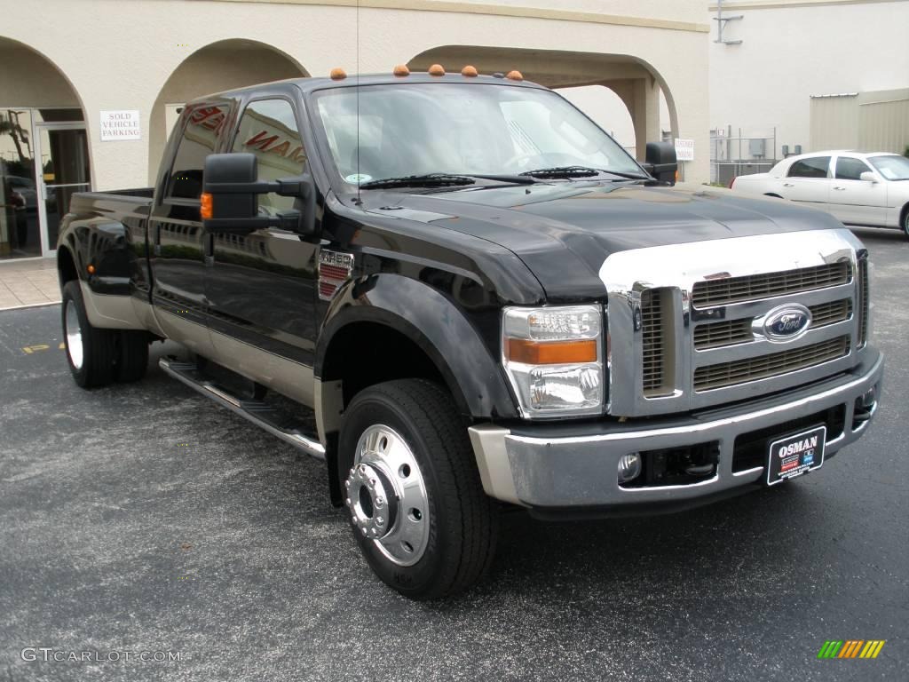 2008 F450 Super Duty Lariat Crew Cab 4x4 Dually - Black / Tan photo #7