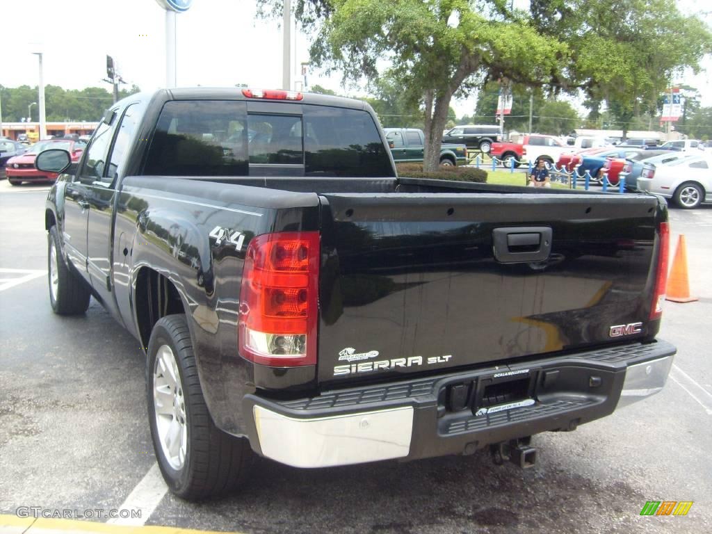 2008 Sierra 1500 SLT Extended Cab 4x4 - Onyx Black / Light Cashmere photo #5