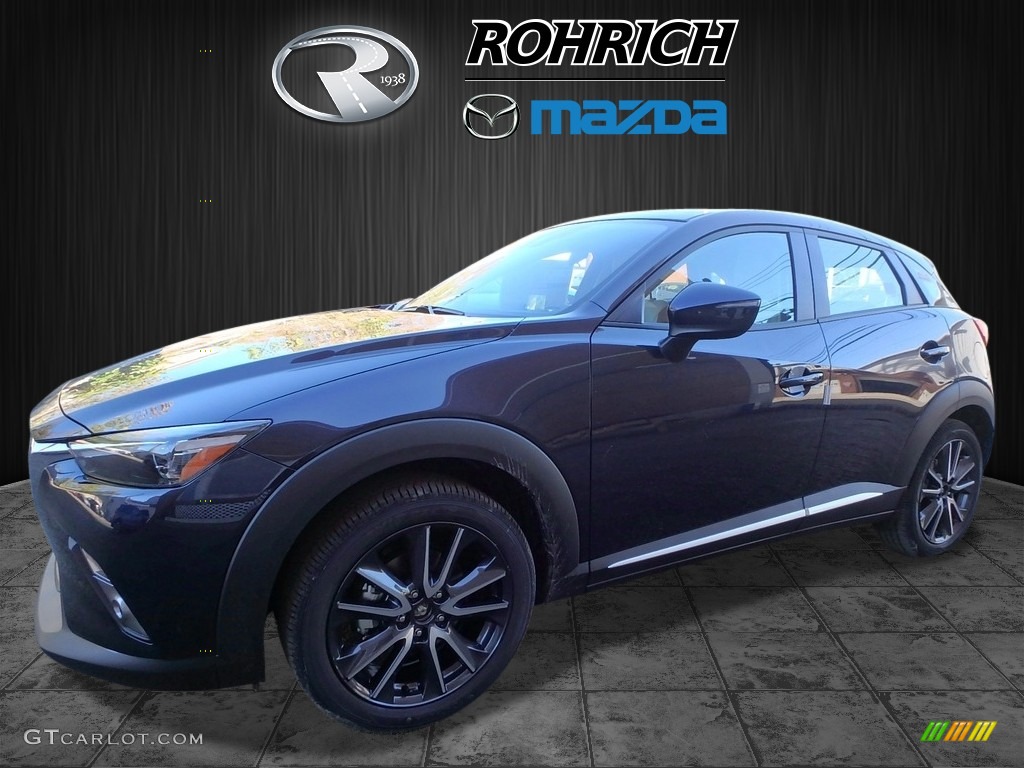 2018 CX-3 Grand Touring AWD - Deep Crystal Blue Mica / Black/Parchment photo #4