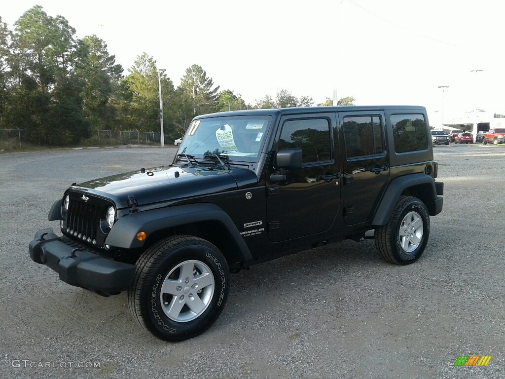 2017 Wrangler Unlimited Sport 4x4 - Black / Black photo #1