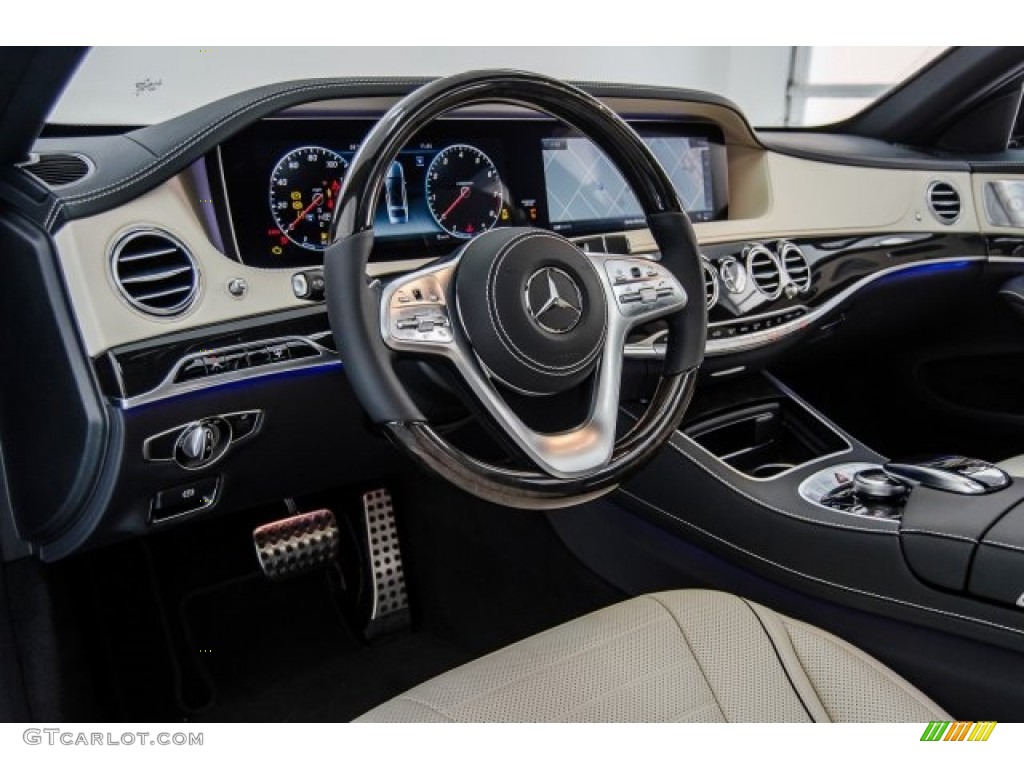2018 Mercedes-Benz S 560 4Matic Sedan Porcelain/Black Dashboard Photo #123790788