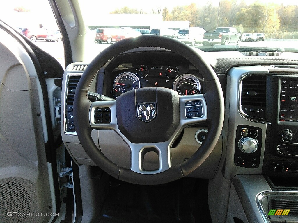 2018 1500 Laramie Crew Cab 4x4 - Pearl White / Canyon Brown/Light Frost Beige photo #7