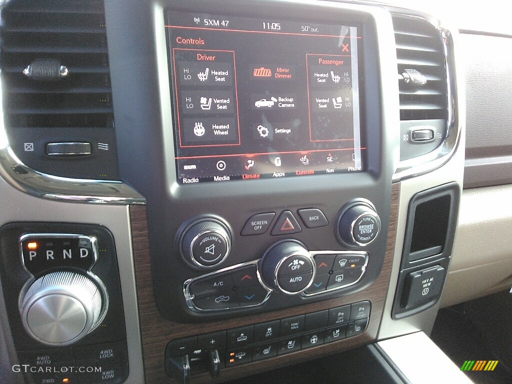 2018 1500 Laramie Crew Cab 4x4 - Pearl White / Canyon Brown/Light Frost Beige photo #11