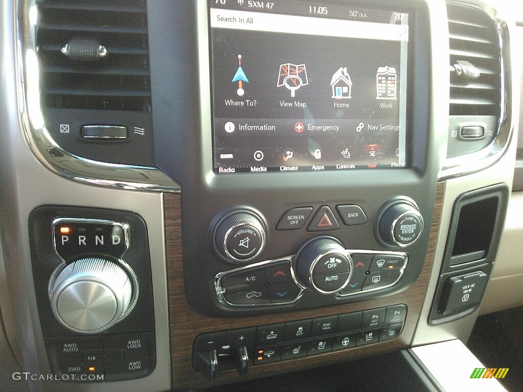 2018 1500 Laramie Crew Cab 4x4 - Pearl White / Canyon Brown/Light Frost Beige photo #12
