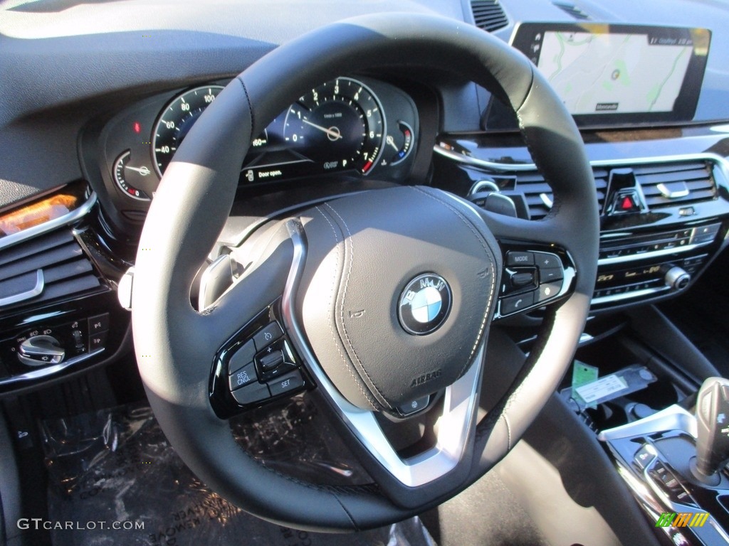 2018 BMW 5 Series 530i xDrive Sedan Black Steering Wheel Photo #123795141