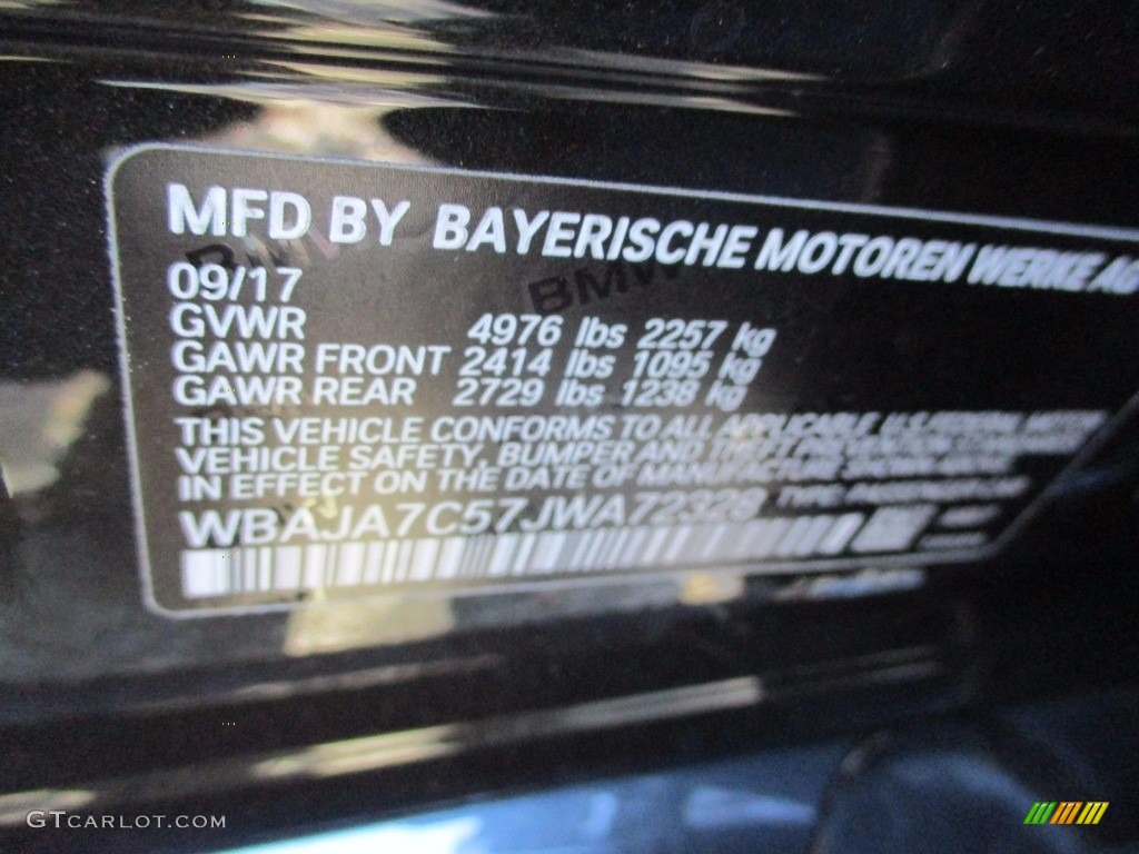 2018 5 Series 530i xDrive Sedan - Dark Graphite Metallic / Black photo #19