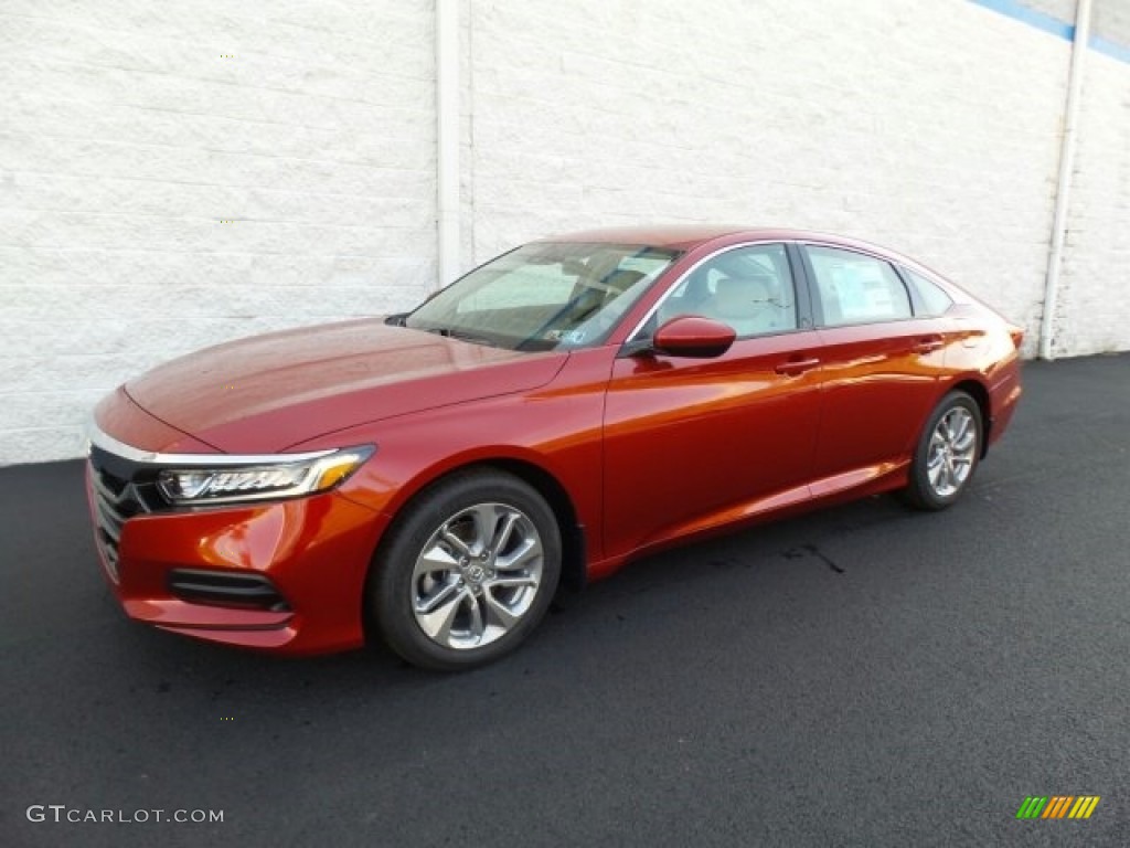 2018 Accord LX Sedan - Radiant Red Metallic / Ivory photo #5