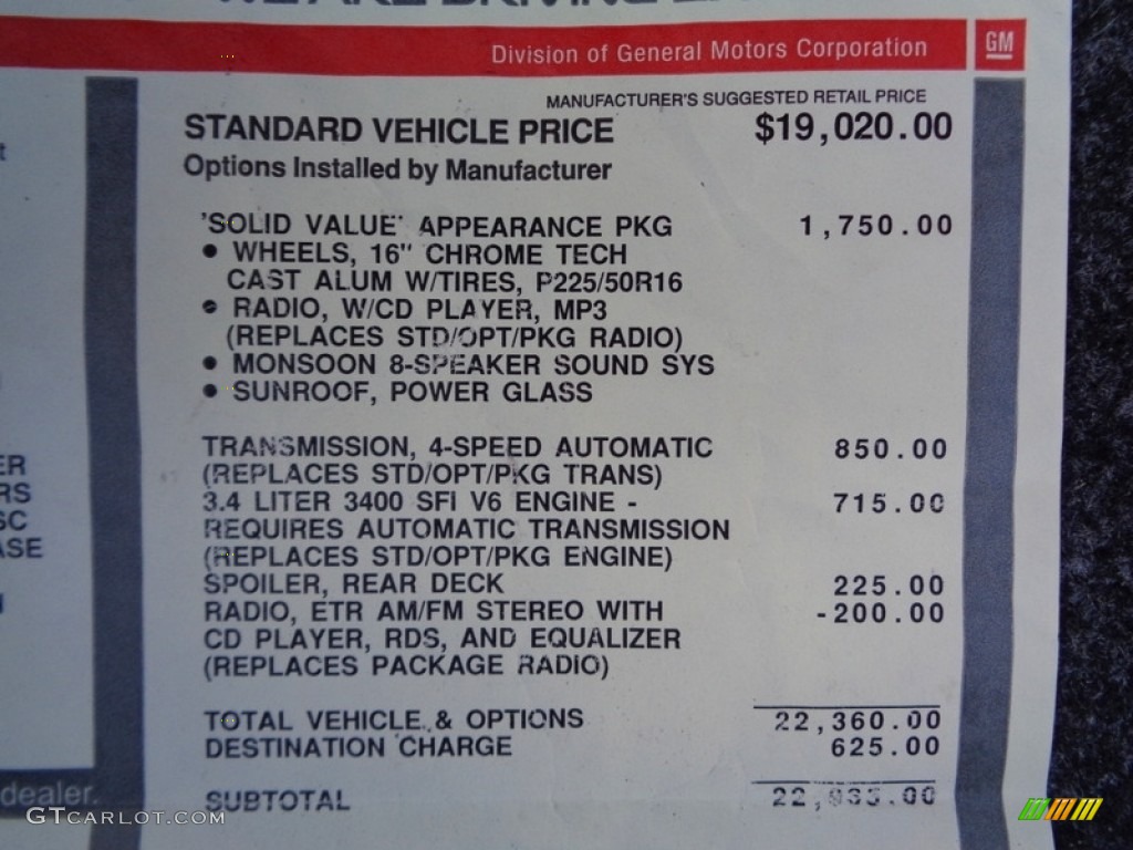 2004 Grand Am SE Sedan - Black / Dark Pewter photo #64