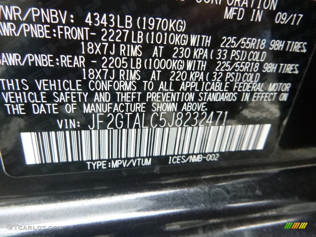 2018 Crosstrek 2.0i Limited - Dark Gray Metallic / Gray photo #15