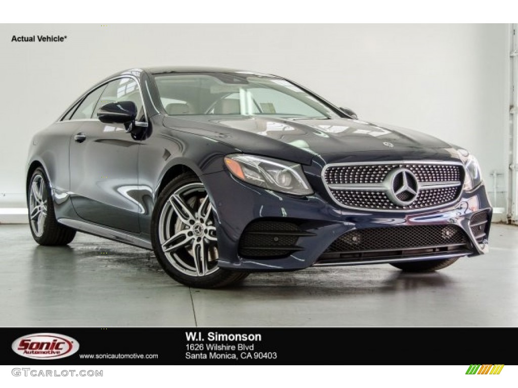 2018 E 400 Coupe - Lunar Blue Metallic / Macchiato Beige/Yacht Blue photo #1