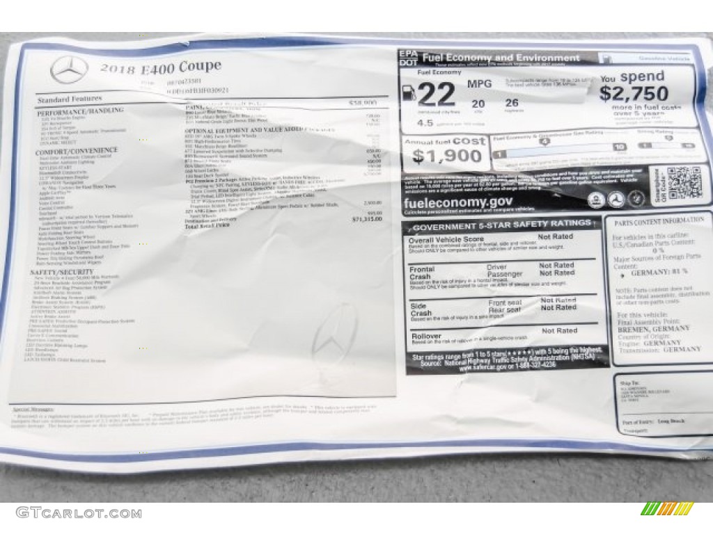 2018 E 400 Coupe - Lunar Blue Metallic / Macchiato Beige/Yacht Blue photo #11