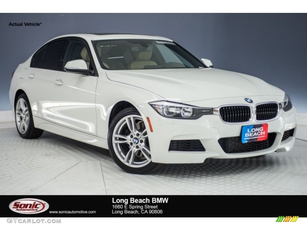 2014 3 Series 328i xDrive Sedan - Alpine White / Venetian Beige photo #1