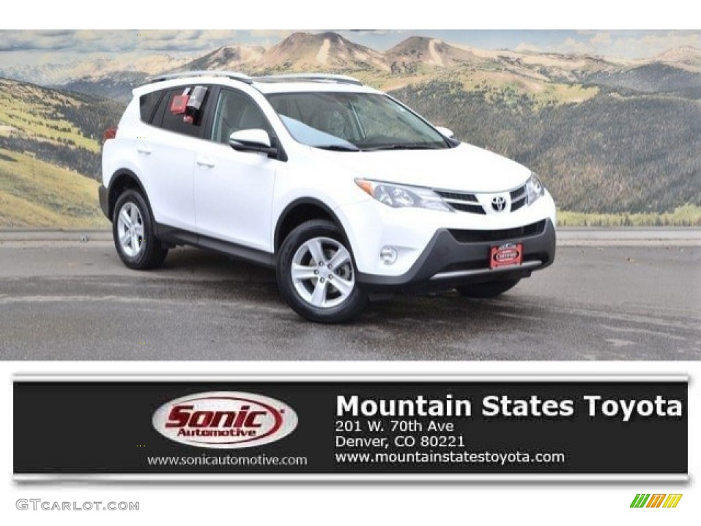 2014 RAV4 XLE AWD - Super White / Ash photo #1