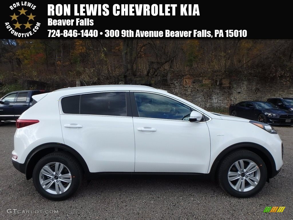 2018 Sportage LX AWD - Clear White / Black photo #1