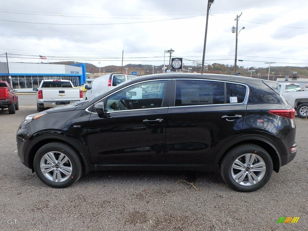 2018 Sportage LX AWD - Black Cherry / Black photo #6