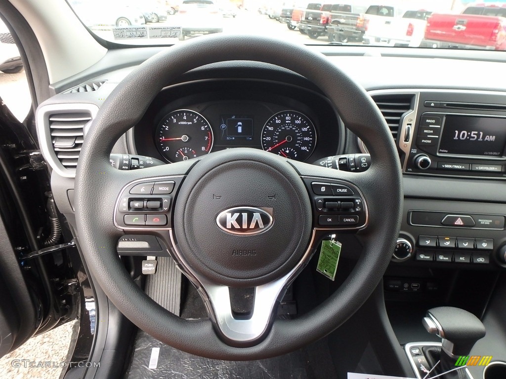 2018 Kia Sportage LX AWD Black Steering Wheel Photo #123829113