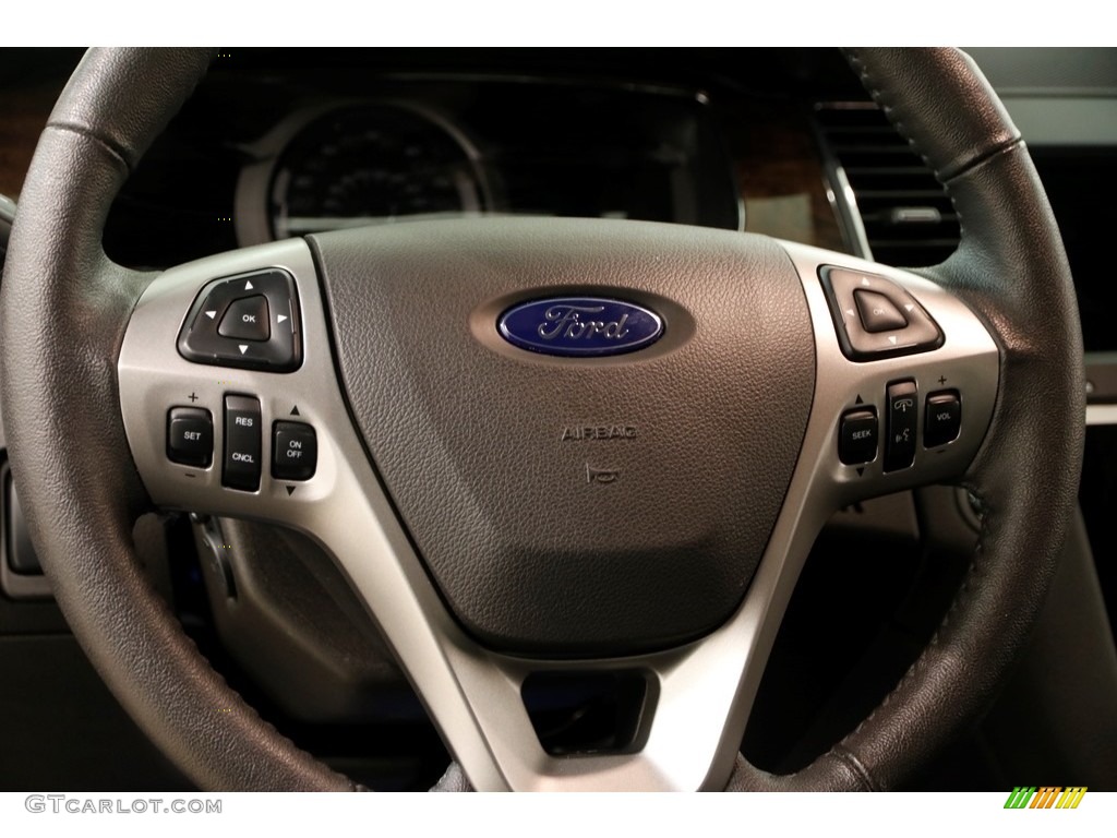 2017 Ford Taurus Limited Charcoal Black Steering Wheel Photo #123829770