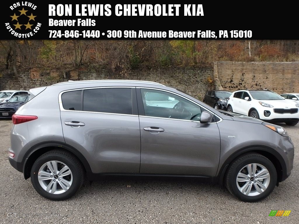 2018 Sportage LX AWD - Mineral Silver / Black photo #1