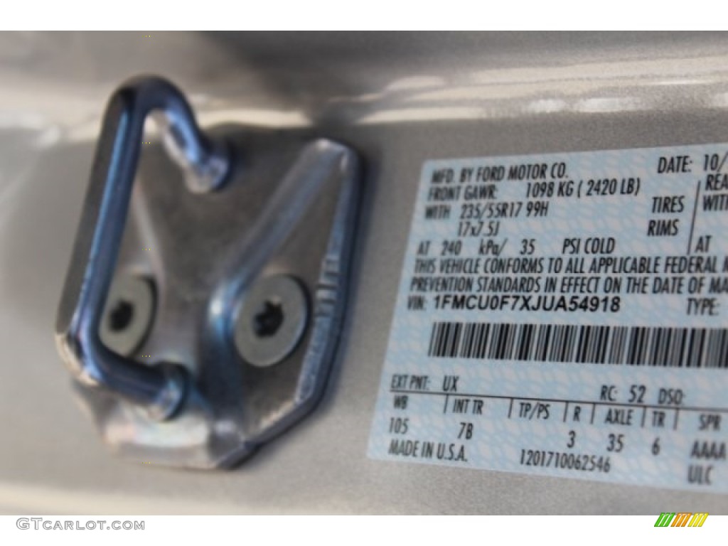 2018 Escape S - Ingot Silver / Charcoal Black photo #24