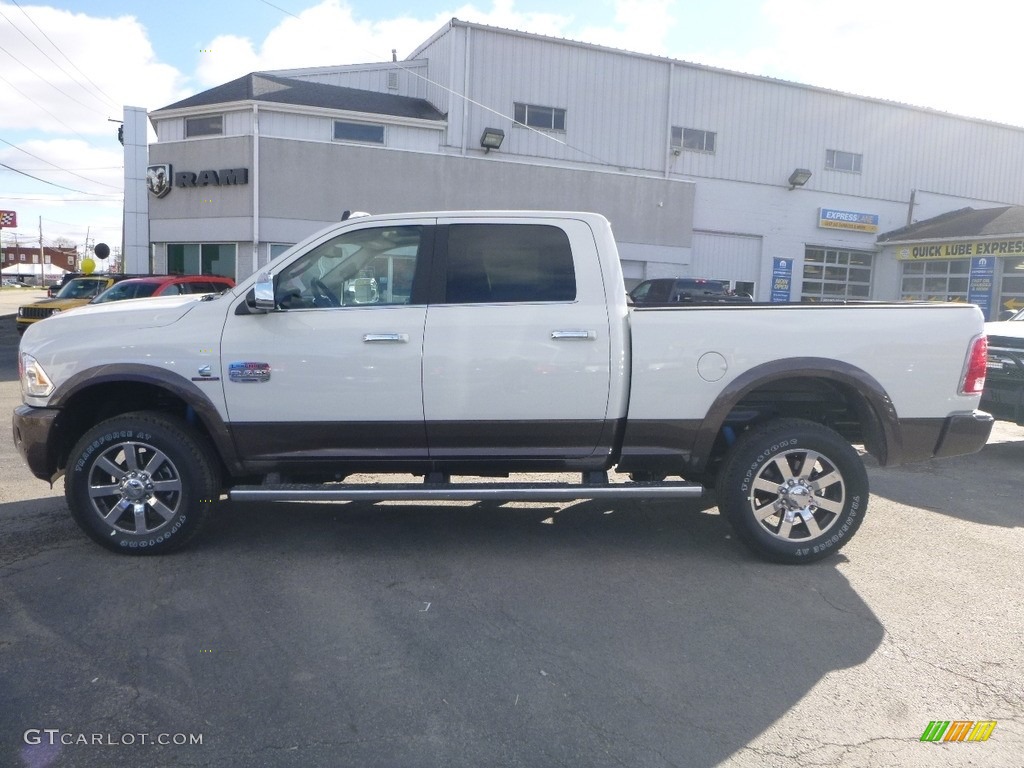 2018 2500 Laramie Longhorn Crew Cab 4x4 - Pearl White / Brown/Light Frost Beige photo #2
