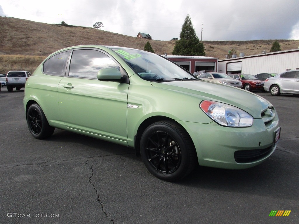 2010 Accent GS 3 Door - Apple Green / Black photo #1