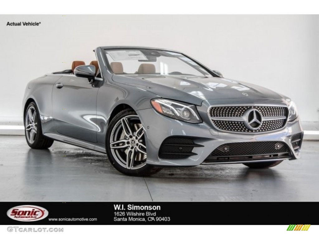 2018 E 400 Convertible - Selenite Grey Metallic / Saddle Brown/Black photo #1