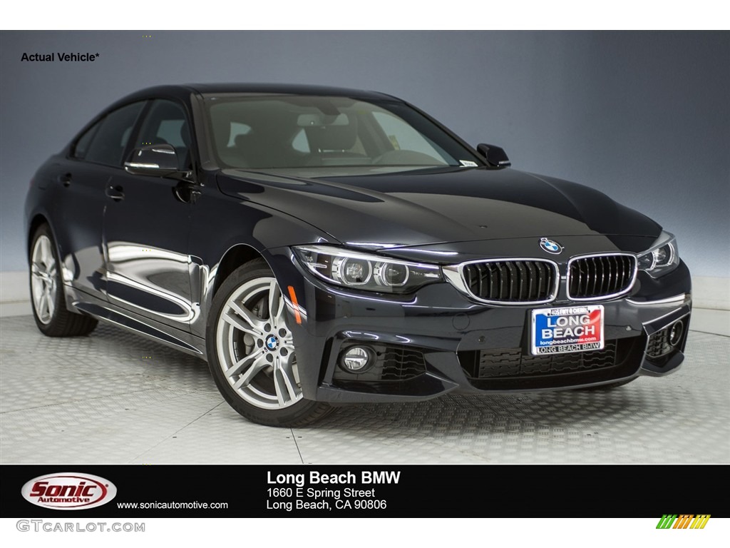 2018 4 Series 440i Gran Coupe - Carbon Black Metallic / Black photo #1