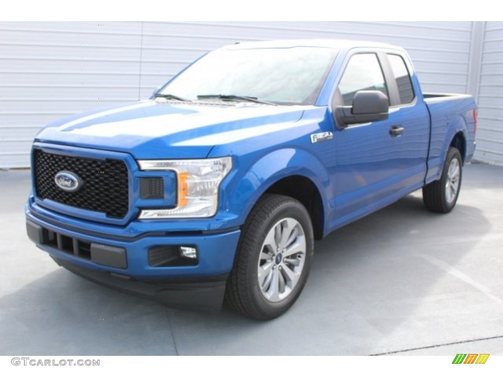 2018 F150 STX SuperCab - Lightning Blue / Earth Gray photo #3