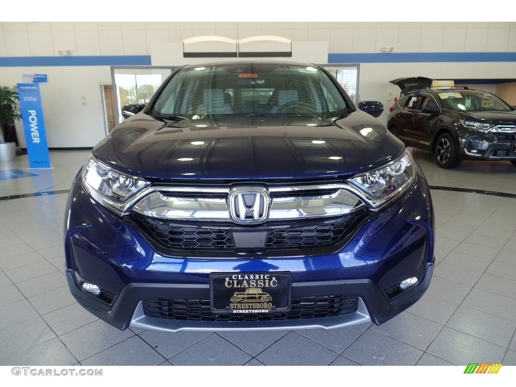 2018 CR-V EX AWD - Obsidian Blue Pearl / Gray photo #3