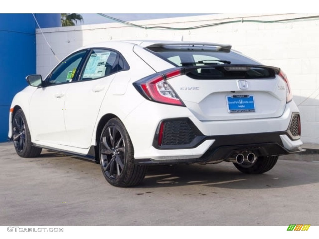 2018 Civic Sport Touring Hatchback - White Orchid Pearl / Black photo #2