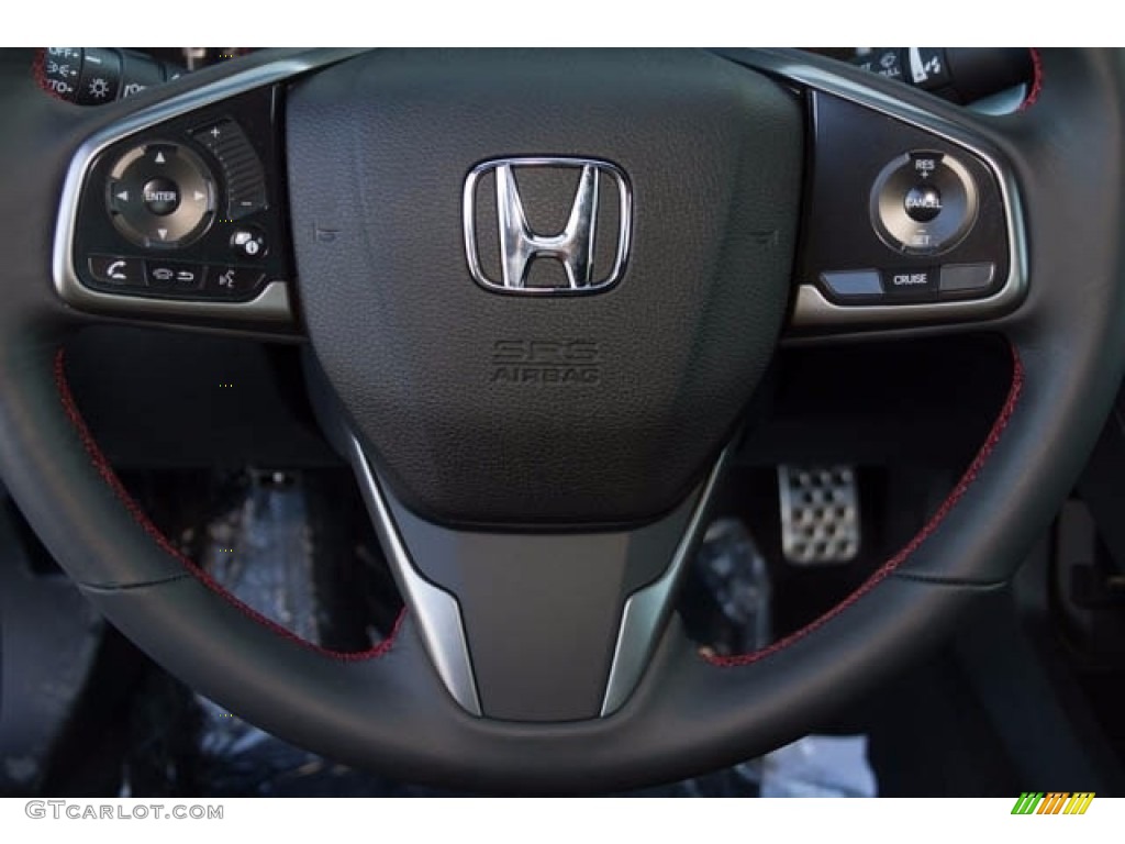 2018 Honda Civic Si Coupe Black Steering Wheel Photo #123860115