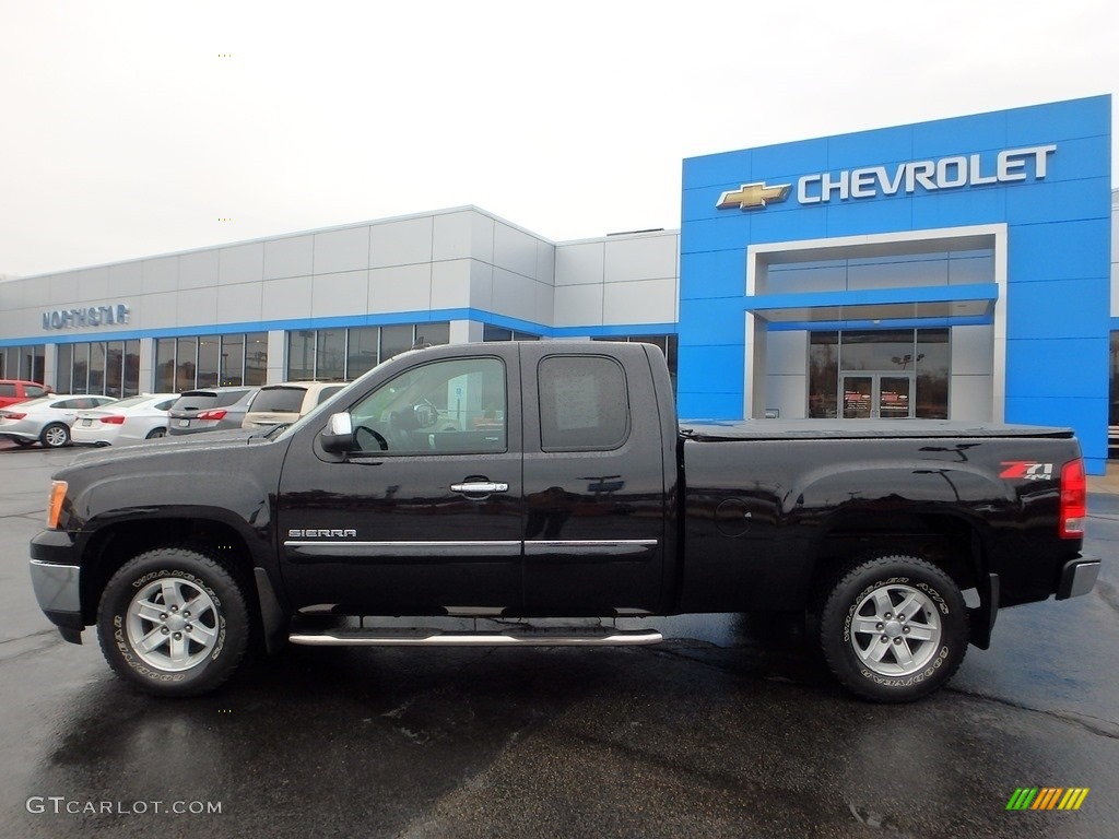 2013 Sierra 1500 SLE Extended Cab 4x4 - Deep Indigo Metallic / Ebony photo #3