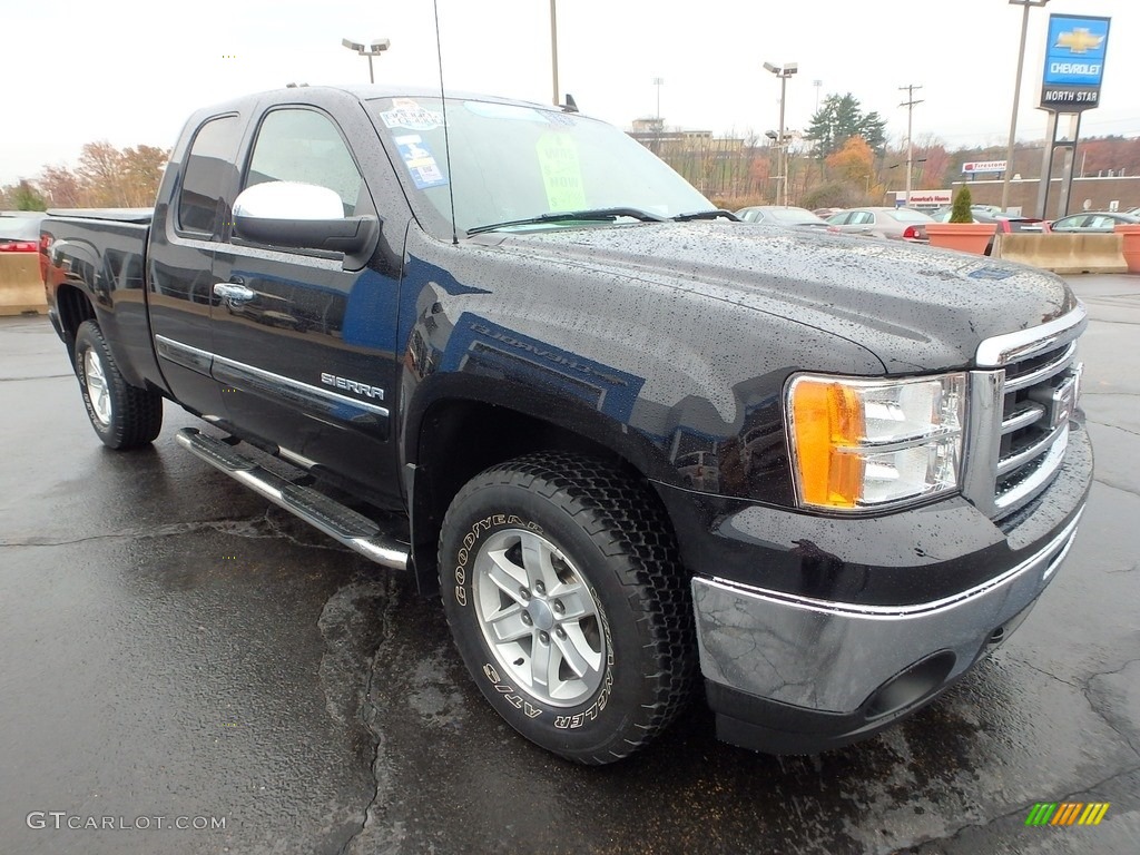 2013 Sierra 1500 SLE Extended Cab 4x4 - Deep Indigo Metallic / Ebony photo #10