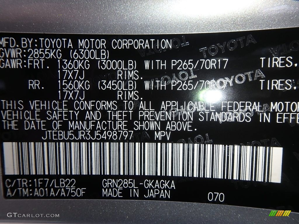 2018 4Runner SR5 4x4 - Classic Silver Metallic / Black photo #10