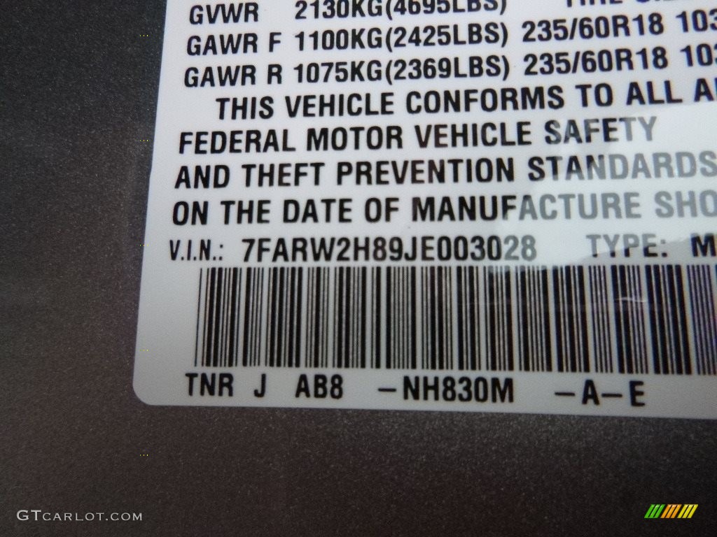 2018 CR-V EX-L AWD - Lunar Silver Metallic / Black photo #11