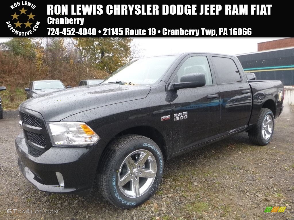 2018 1500 Express Crew Cab 4x4 - Brilliant Black Crystal Pearl / Black/Diesel Gray photo #1