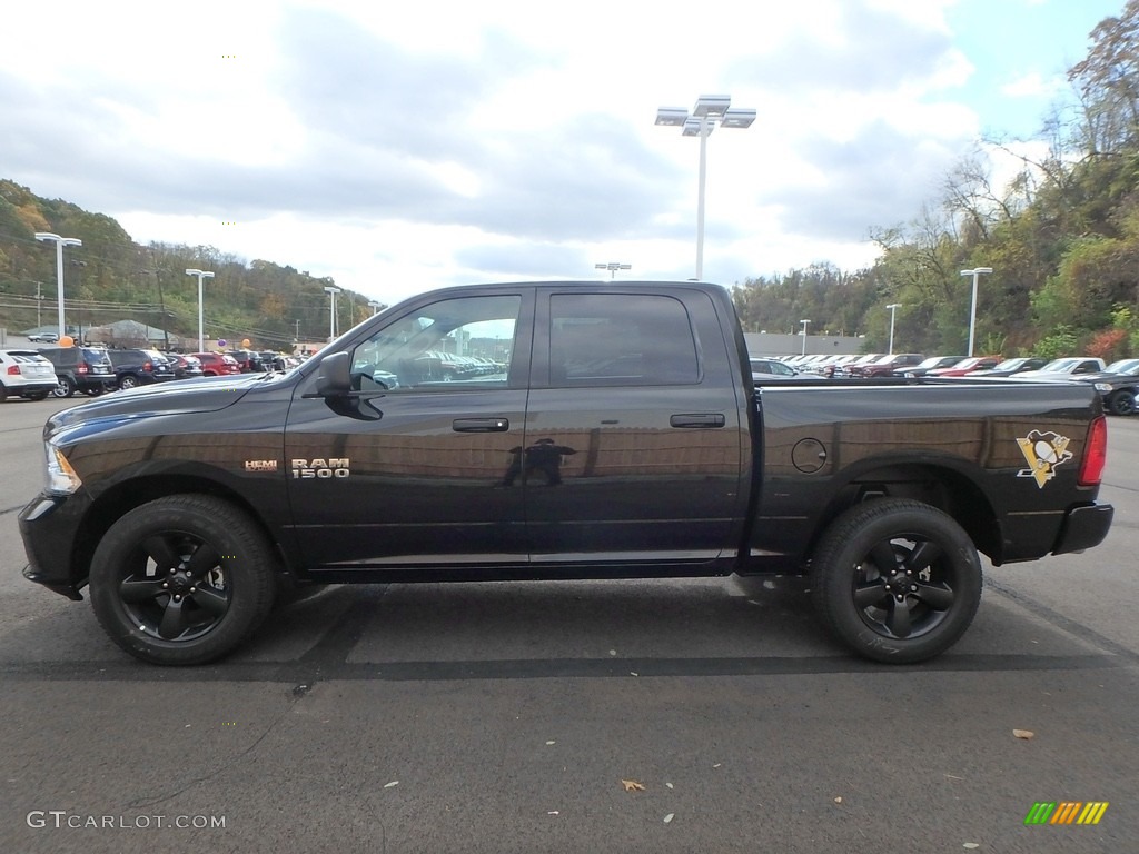 2018 1500 Express Crew Cab 4x4 - Brilliant Black Crystal Pearl / Black/Diesel Gray photo #2